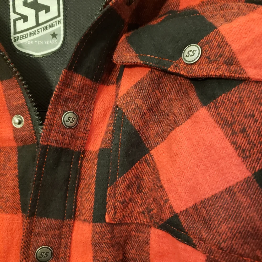 Women's Armoured Motorcycle Riding Shirt Red Flannel 2X Speed & Strength - Picture 5 of 9